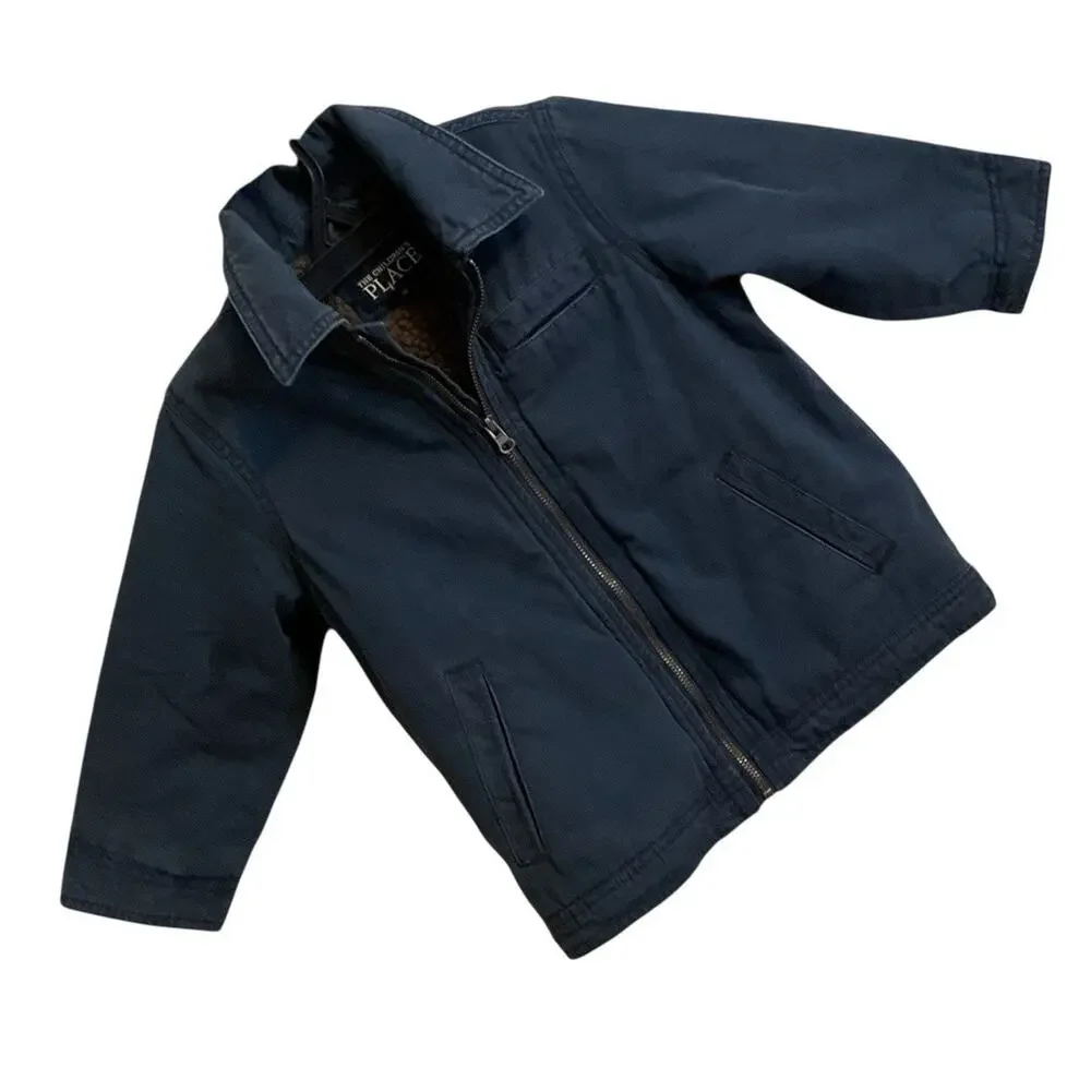 The Children's‎ Place Navy Blue Jacket Kids Size 3T Blue Fleece Lining